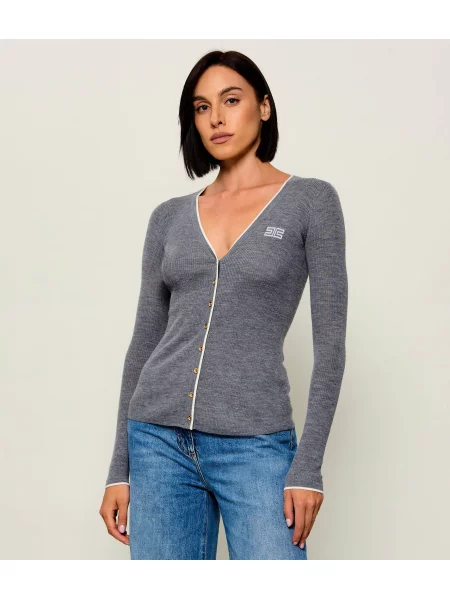 Elisabetta Franchi De lână cardigan gri