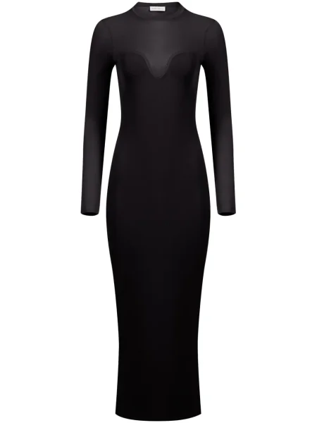 Rochie midi Nina Ricci transparente până la genunchi de costum negru