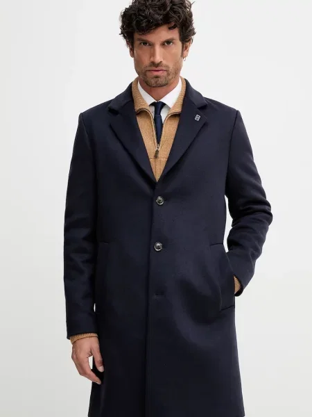 Vuneni kaput Tommy Hilfiger tamno plava