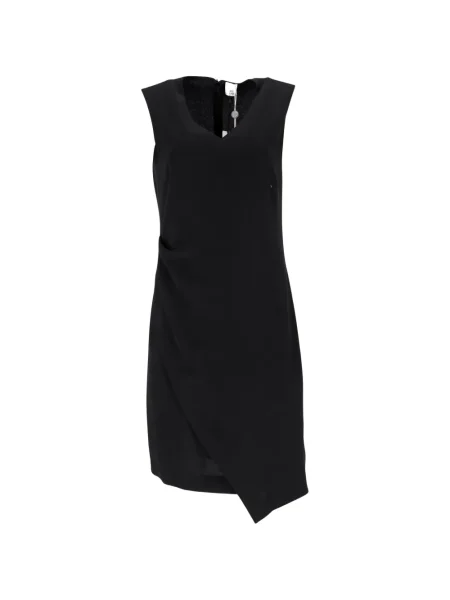 Rochie mini Iris & Ink fără mâneci cu decolteu în V de costum negru