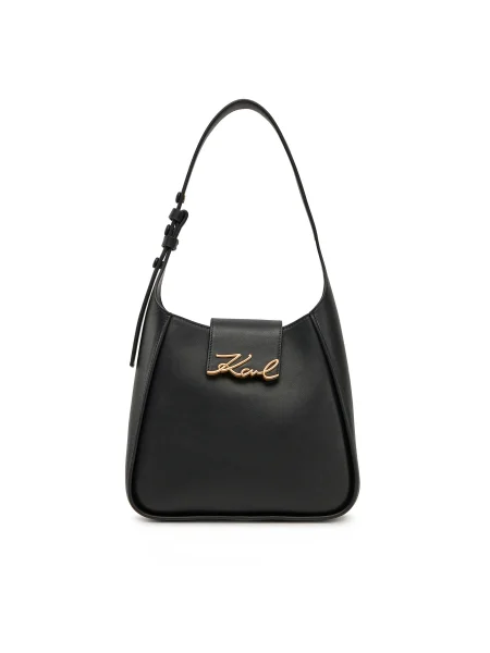 Geanta de piele Karl Lagerfeld K/Signature negru