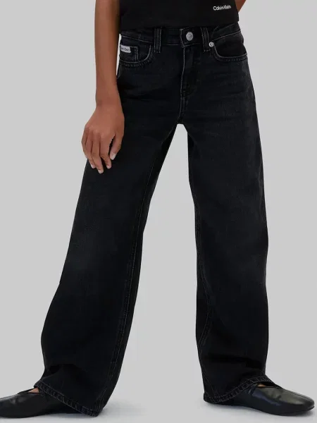 Calvin Klein Jeans blugi wide leg pentru copii Wide leg negru