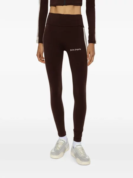 Leggings Palm Angels cu dungi cu imagine maro