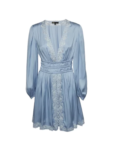 Rochie mini Maje cu model floral din dantelă albastru