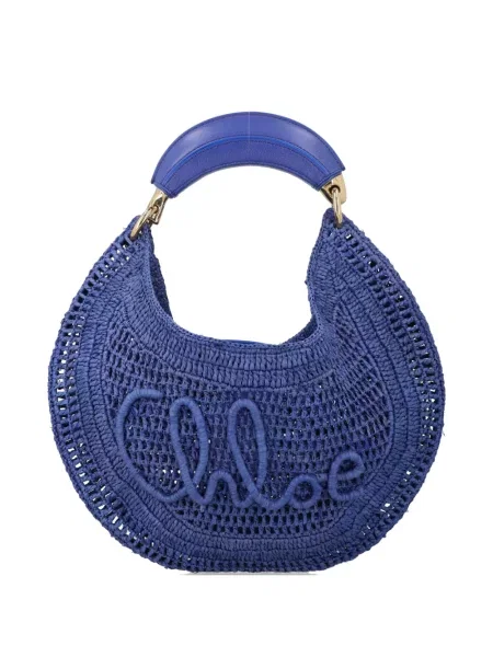 Geantă Chloé cu broderie albastru