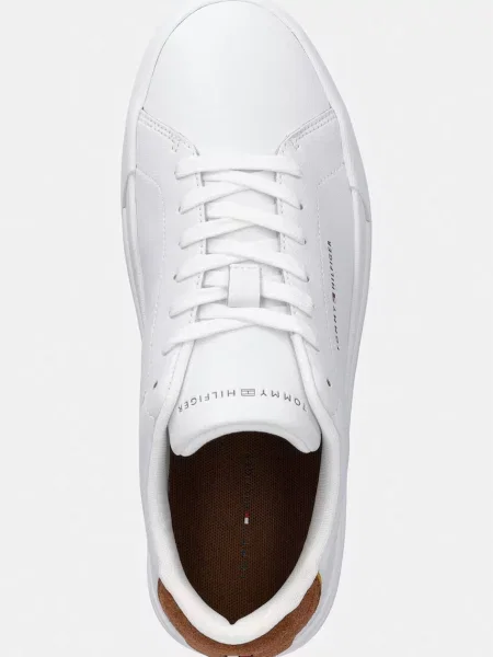 Tommy Hilfiger TH COURT LTH DETAIL ESS мъжки маратонки от кожа бяло
