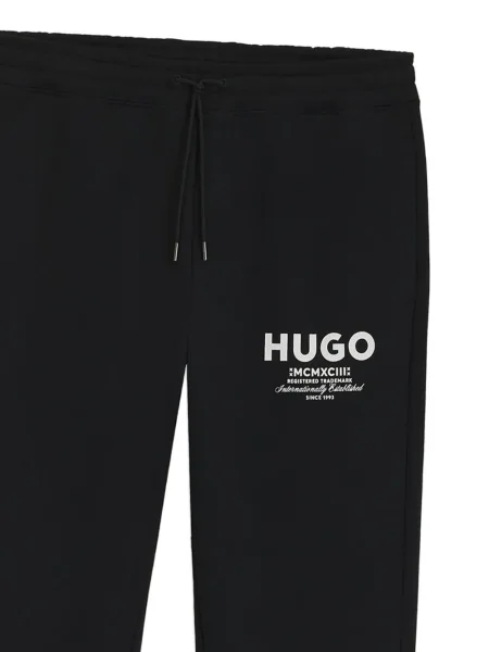 Pantaloni Hugo cu imagine alergare negru