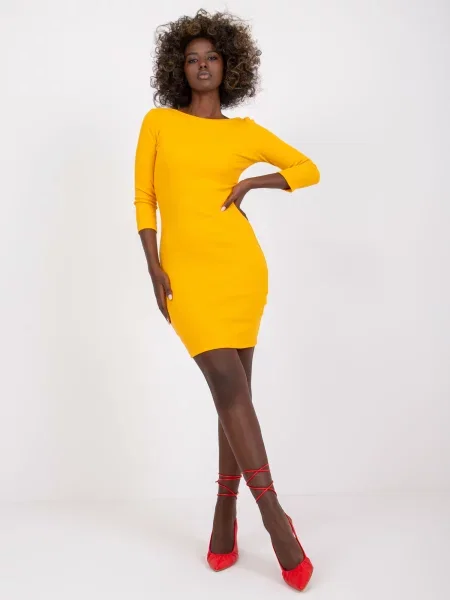 Rochie Fashionhunters cu dungi de costum portocaliu