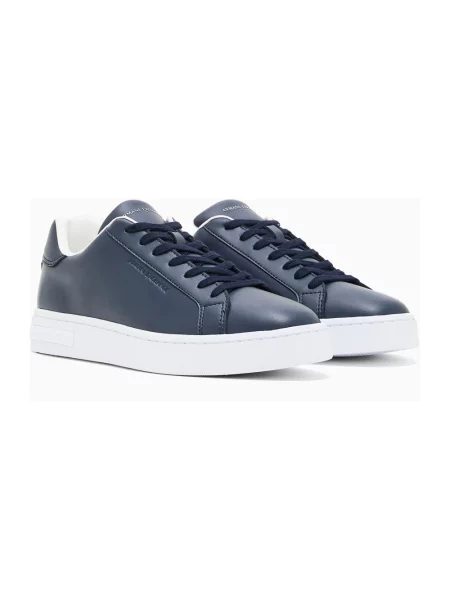 Sneakersy Armani Exchange skórzane niebieskie