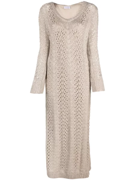 Rochie maxi Brunello Cucinelli cu paiete din cașmir