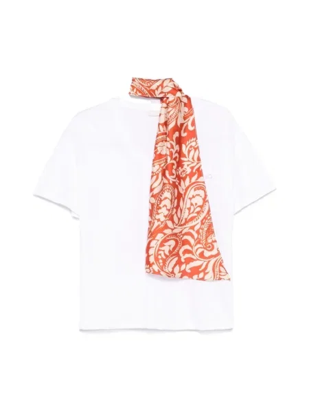 Koszulka Liu Jo z dekoltem w serek z krótkim rękawem biała