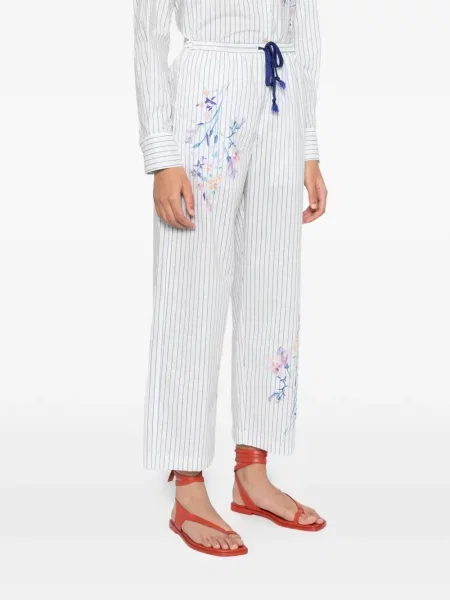 Pantaloni Forte_forte cu dungi alb