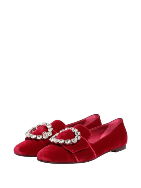 Кадифени кристал лоуфъри Dolce & Gabbana с катарама червено