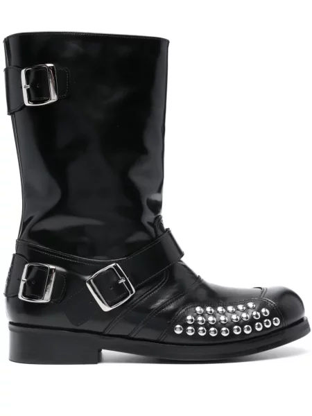 Botine Stefan Cooke din piele biker negru