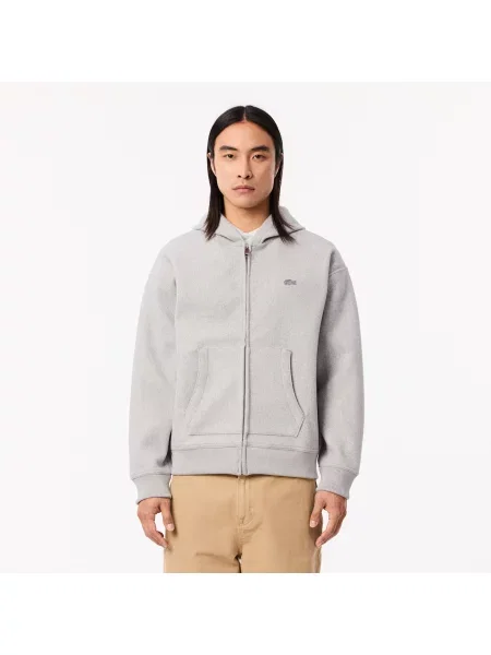 Lacoste Bluza Z Kapturem Loose Fit szara