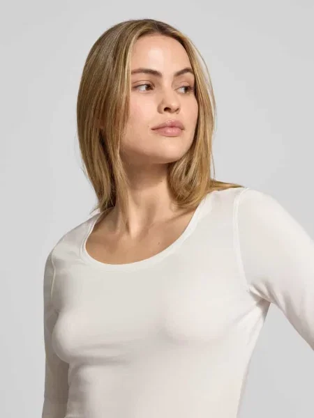 T-shirt z rękawem o dł. model ‘Daily’ Opus biała