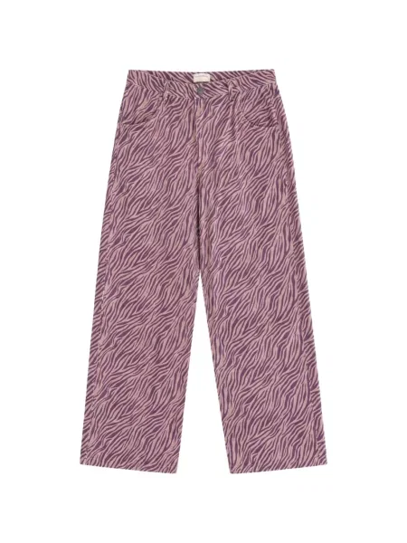 Pantaloni Favorite People cu model zebră roz