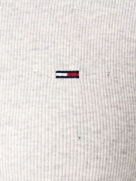 Tommy Jeans блуза с дълги ръкави дамска с сиво