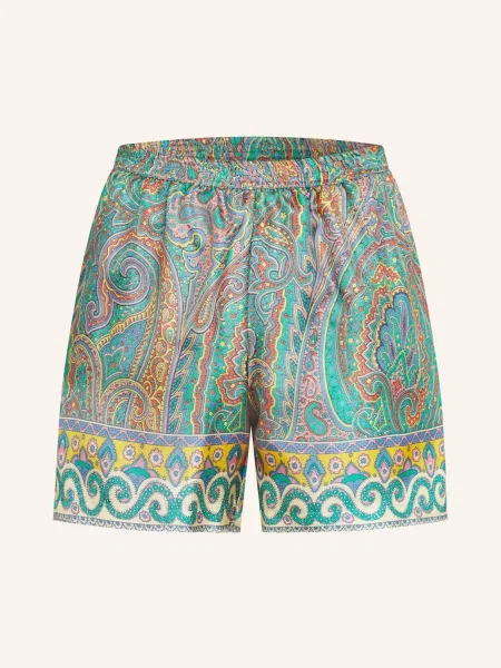 Etro Jedwabne Szorty blau niebieskie