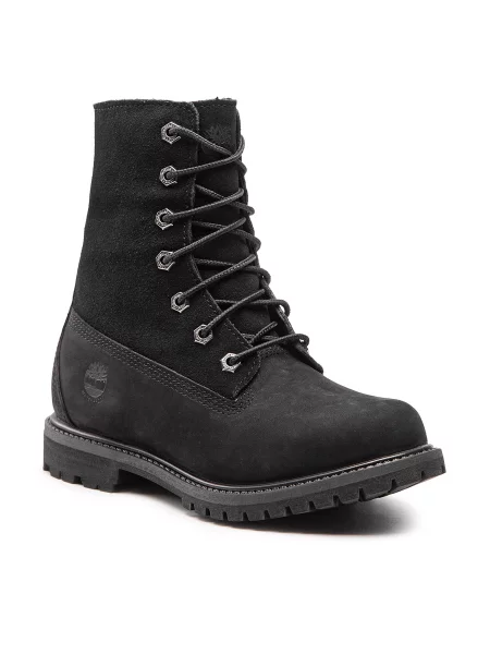 Fleece αρκουδάκι φλις φούτερ Timberland με κορδόνια μαύρο