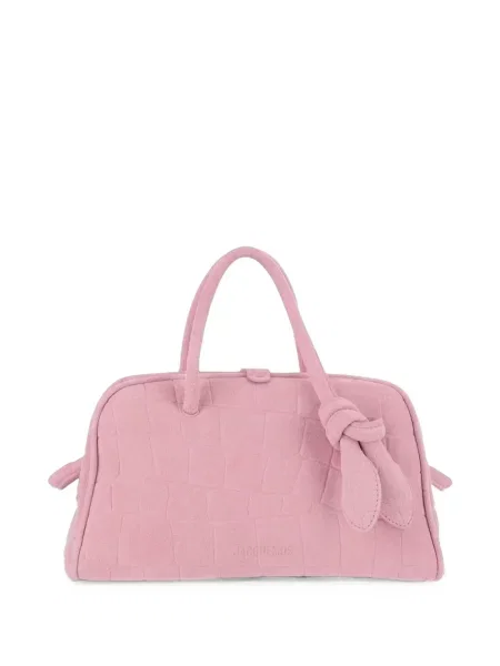 Τσάντα shopper Jacquemus σουέτ ροζ