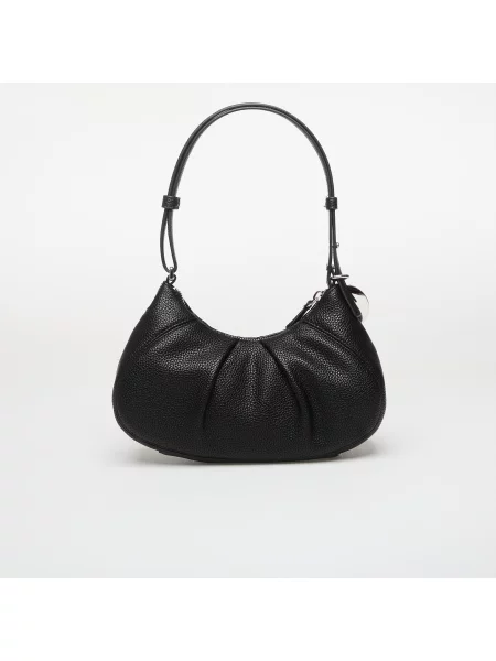 Torebka hobo Calvin Klein skórzana z logo czarna