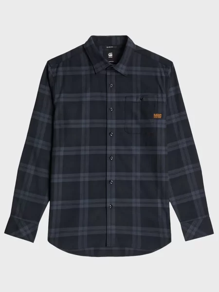 Картата сорочка G-star Raw синя