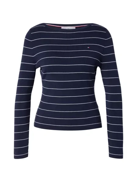 TOMMY HILFIGER Pulover bleumarin alb