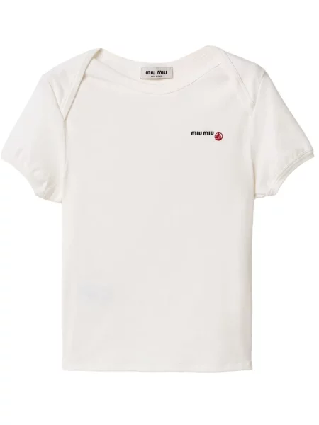 Tricou Miu Miu din jerseu alb