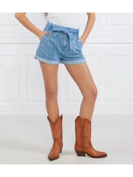 Pepe Jeans London Pantaloni scurți KAYLEE STRIPE albastru