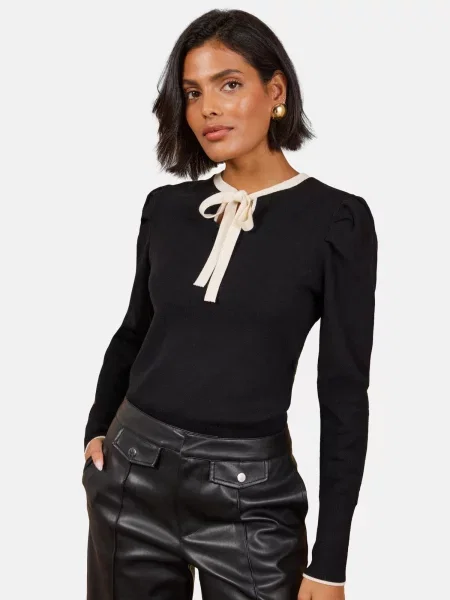 Love & roses Pulover crem negru
