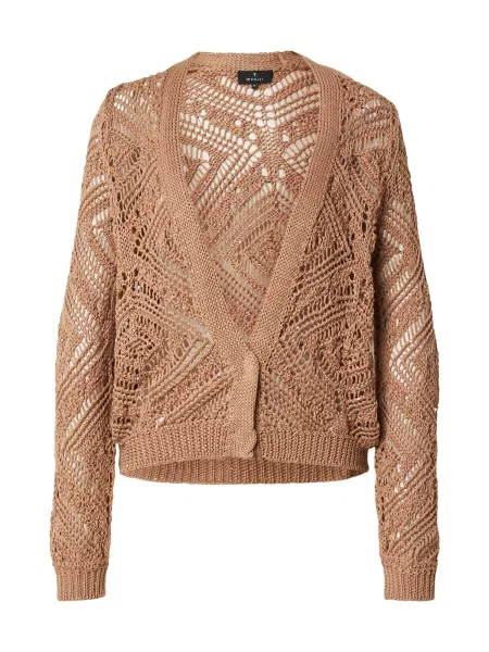 Monari Geacă tricotată caramel maro