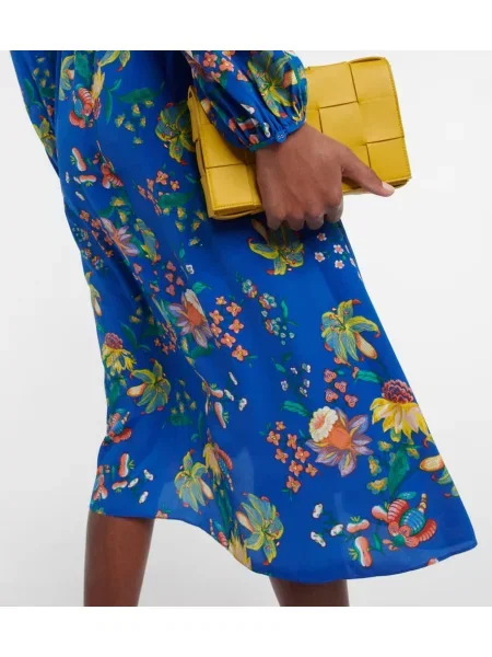 Virágos midi ruha Diane Von Furstenberg kék