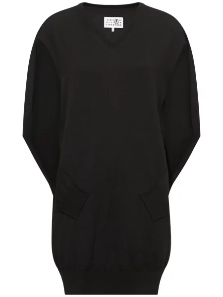 Rochie Mm6 Maison Margiela cu decolteu în V negru