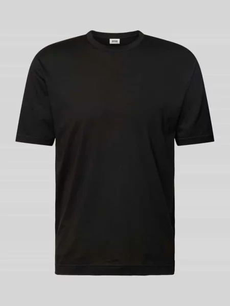 T-shirt z prążkowanym okrągłym dekoltem model ‘GILBERD’ Drykorn czarna