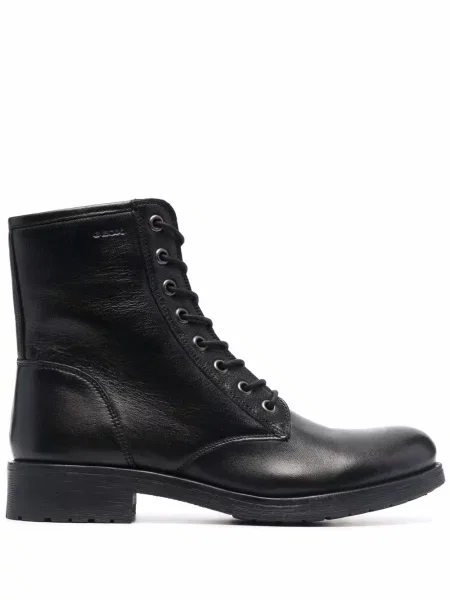 Botine Geox cu șireturi din piele negru