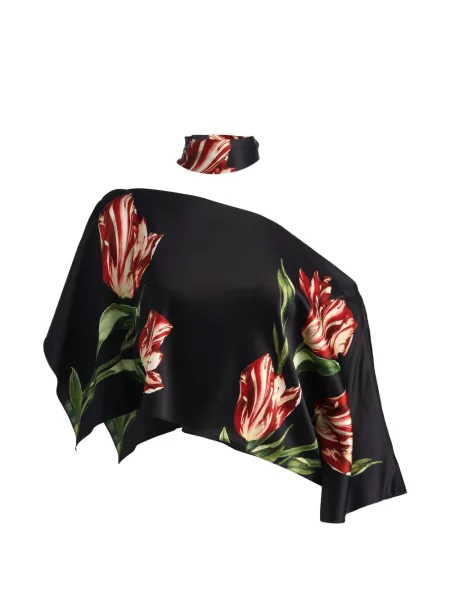 Bluză Alice + Olivia cu un umăr gol negru