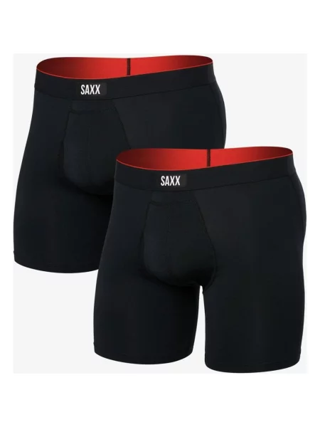 Bokserki SAXX Multi-Sport Mesh czerwony 2 sztuki XS czarny
