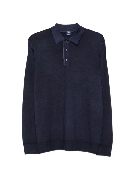 Lung tricou polo Fedeli albastru
