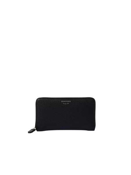 Portfel Emporio Armani skórzany z logo czarny