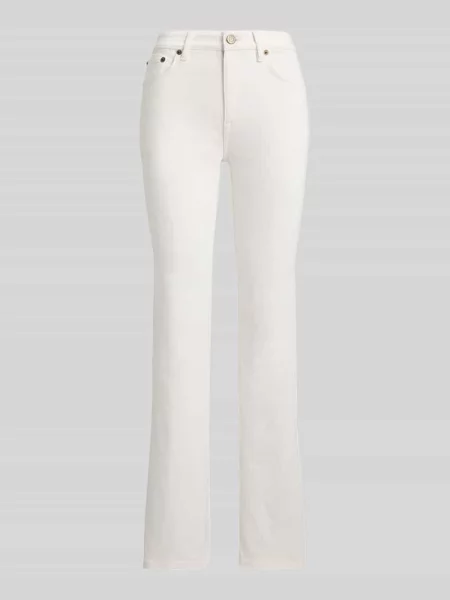 Jeansy o kroju straight fit z mieszanki bawełny Lauren Ralph Lauren białe