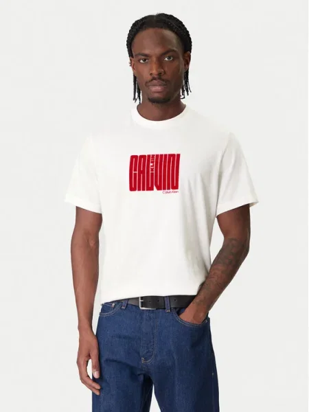 Calvin Klein Tricou roșu alb