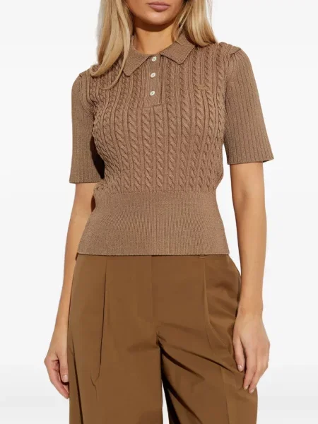 Polo Lacoste tricotate maro