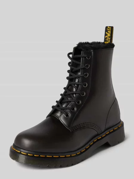 Kozaki z naturalnej skóry z detalem z logo model Serena' Dr. Martens czarne