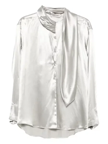 Cămașă Alberta Ferretti din satin gri