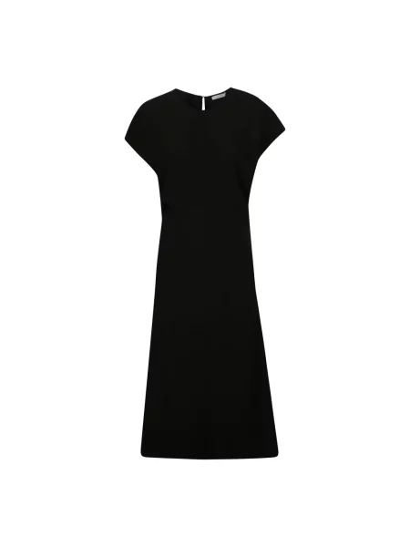 Sukienka midi Patrizia Pepe do kolan z twillu garniturowa czarna