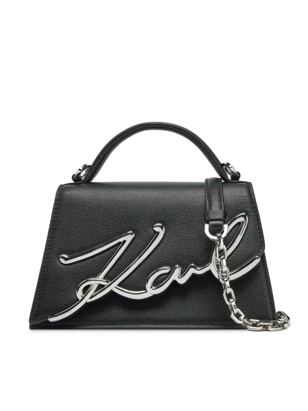 Ročna torba KARL LAGERFELD črna