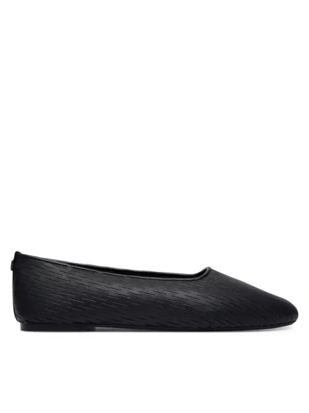Calvin Klein Μπαλαρίνες Oblique Ballerina Cut Lth μαύρο
