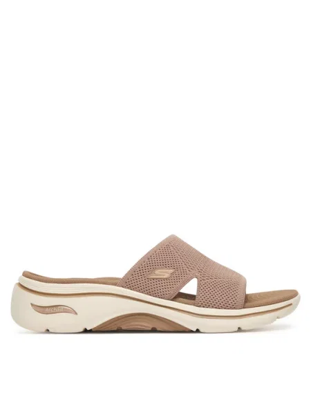 Klapki Skechers beżowe