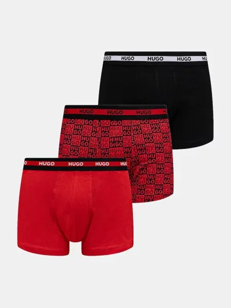 HUGO boxerky s bavlnou TRUNK TR PLANET DES černé